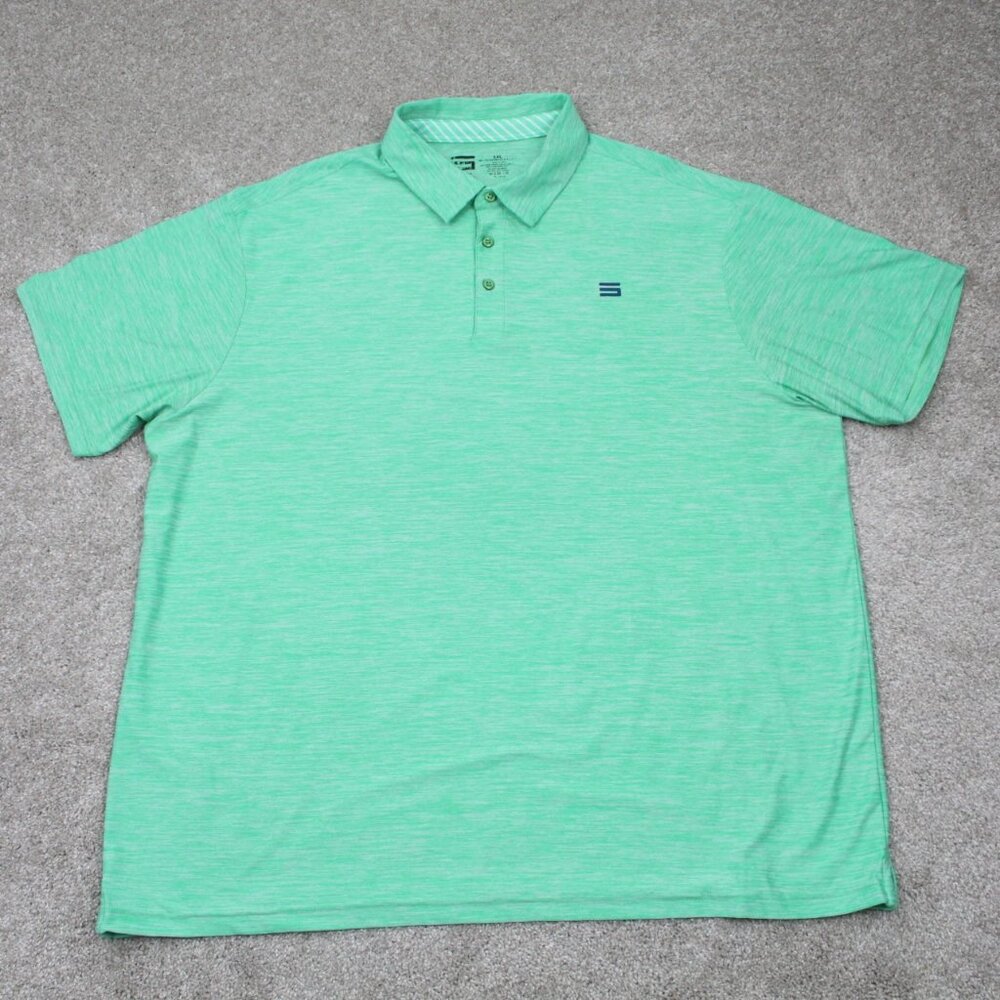 Three Sixty Six Polo Shirt‎ Mens 3XL XXXL Green Performance Stretch Golf S/S